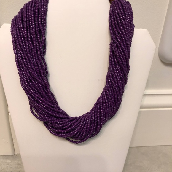 Purple Beaded Multi-Strand Necklace - Picture 7 of 15